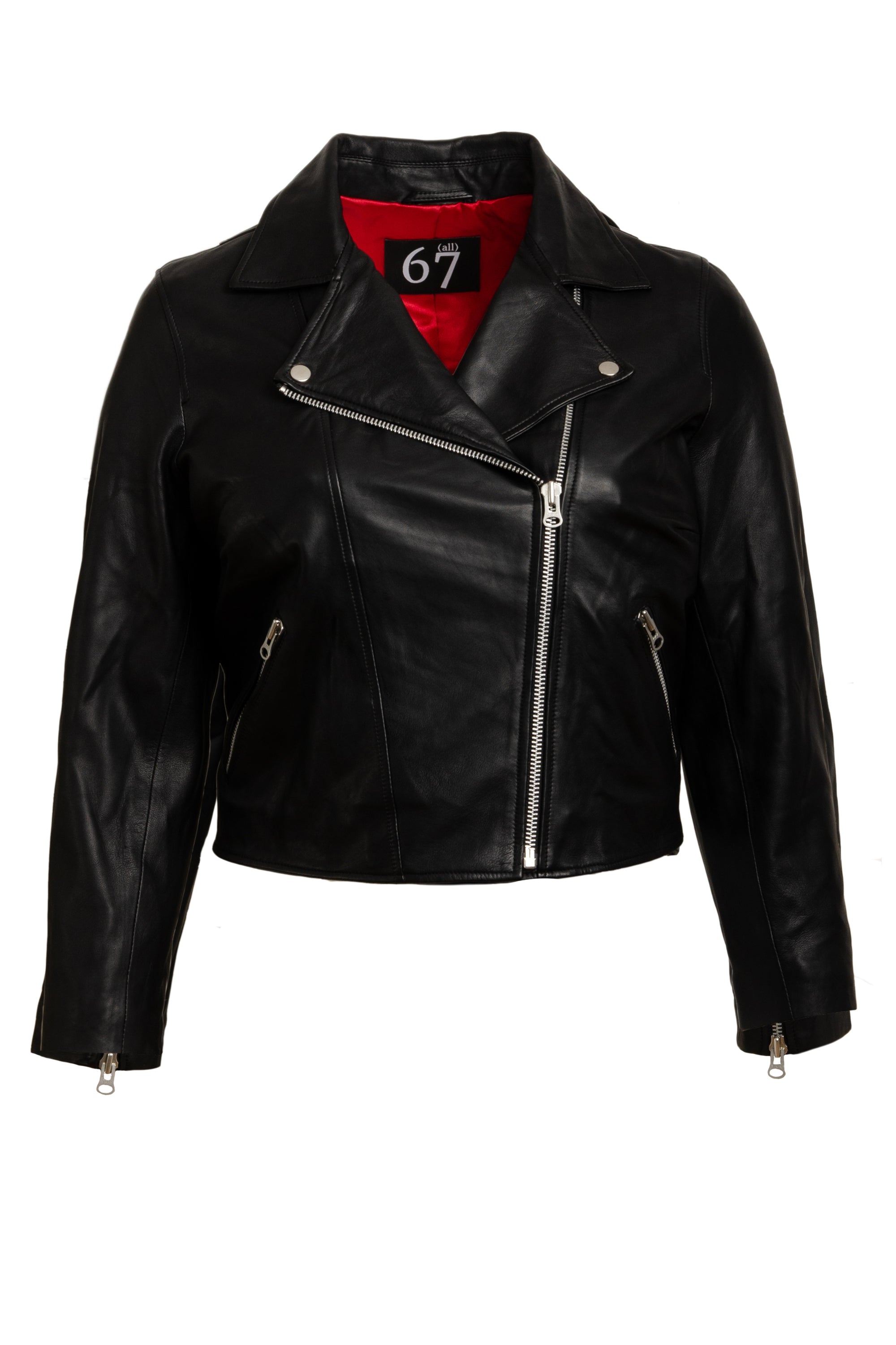 All 67 Black Leather Moto Jacket
